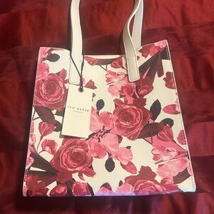 Ted Baker Pink and Red Floral Tote Bag